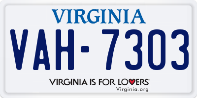VA license plate VAH7303
