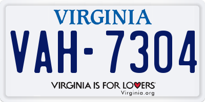 VA license plate VAH7304