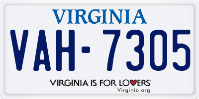 VA license plate VAH7305