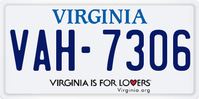VA license plate VAH7306