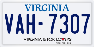 VA license plate VAH7307