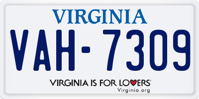 VA license plate VAH7309