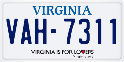 VA license plate VAH7311