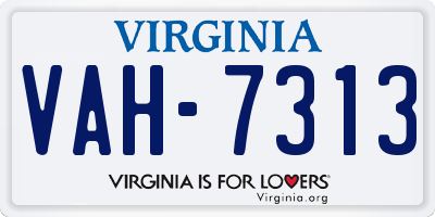 VA license plate VAH7313