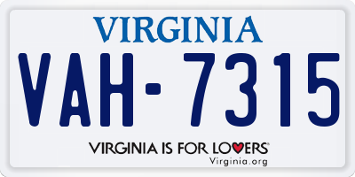 VA license plate VAH7315