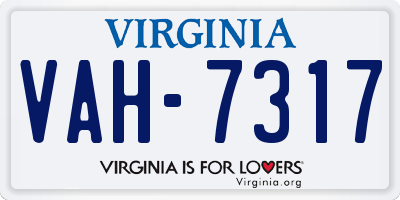 VA license plate VAH7317