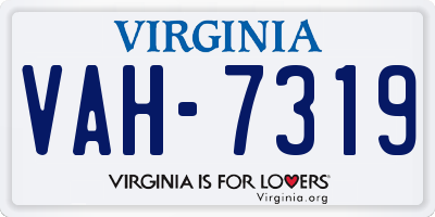 VA license plate VAH7319
