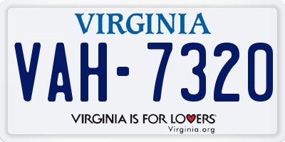 VA license plate VAH7320
