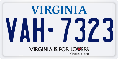 VA license plate VAH7323