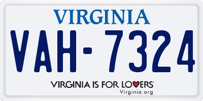 VA license plate VAH7324