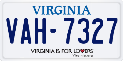 VA license plate VAH7327