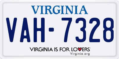 VA license plate VAH7328