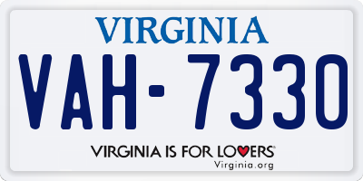 VA license plate VAH7330