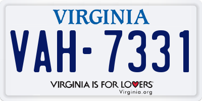 VA license plate VAH7331