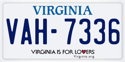 VA license plate VAH7336