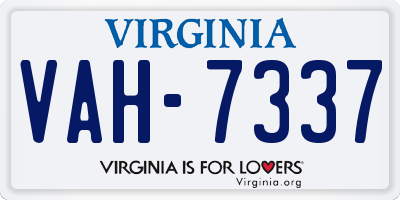 VA license plate VAH7337