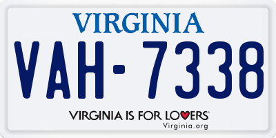 VA license plate VAH7338