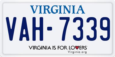 VA license plate VAH7339