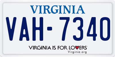 VA license plate VAH7340