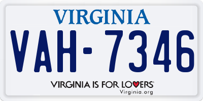 VA license plate VAH7346