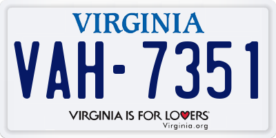 VA license plate VAH7351