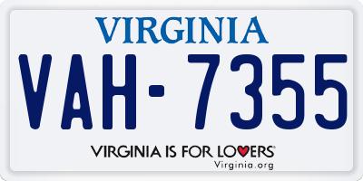VA license plate VAH7355