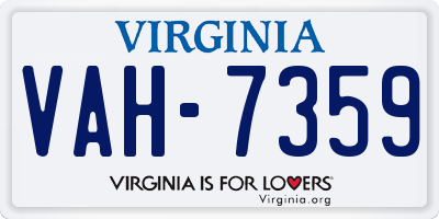 VA license plate VAH7359