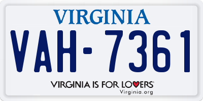 VA license plate VAH7361