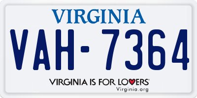 VA license plate VAH7364