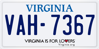 VA license plate VAH7367