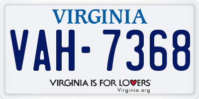 VA license plate VAH7368
