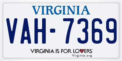 VA license plate VAH7369