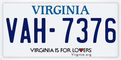 VA license plate VAH7376