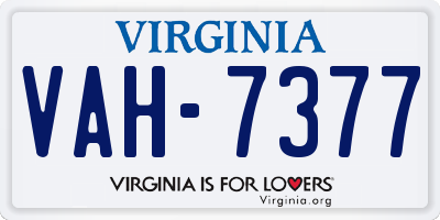 VA license plate VAH7377