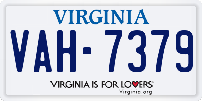 VA license plate VAH7379