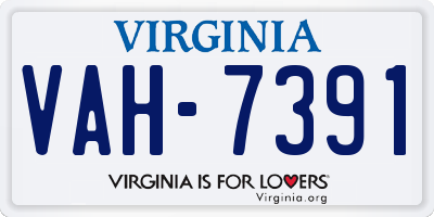 VA license plate VAH7391