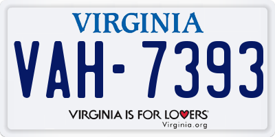 VA license plate VAH7393