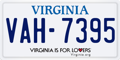 VA license plate VAH7395