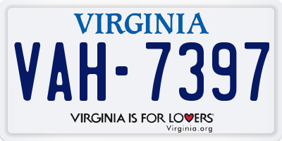 VA license plate VAH7397