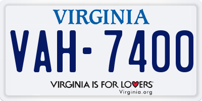 VA license plate VAH7400