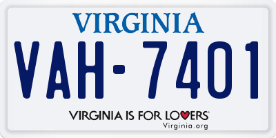 VA license plate VAH7401