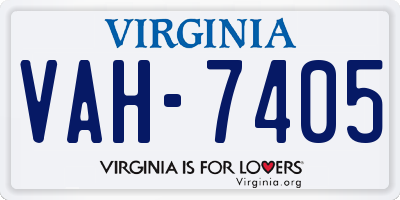 VA license plate VAH7405