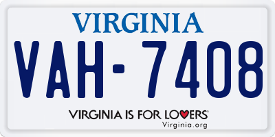 VA license plate VAH7408