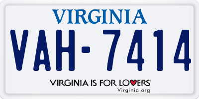 VA license plate VAH7414