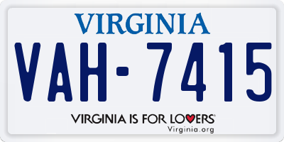 VA license plate VAH7415