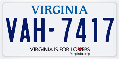 VA license plate VAH7417