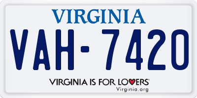 VA license plate VAH7420