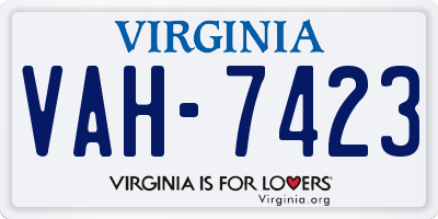 VA license plate VAH7423