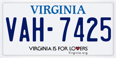 VA license plate VAH7425