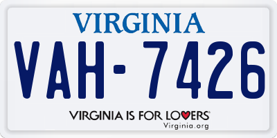 VA license plate VAH7426